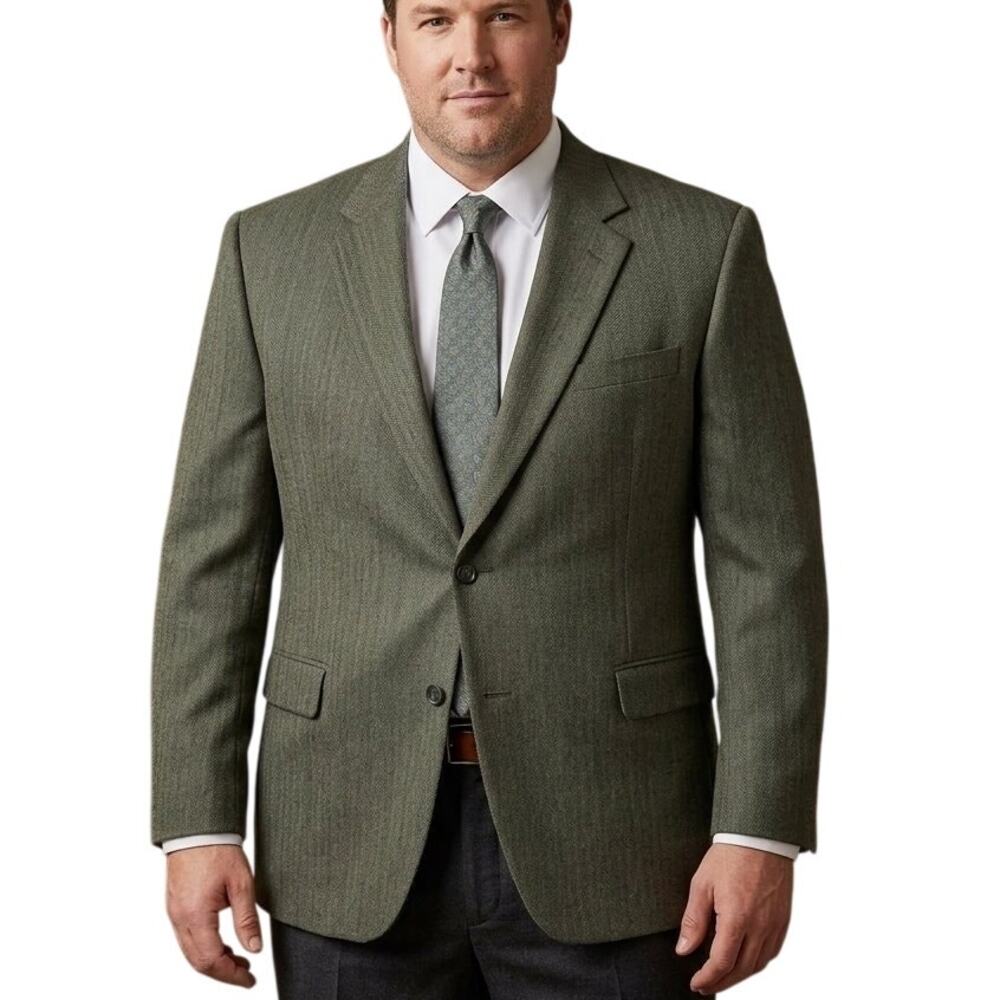 VTG 90s RALPH LAUREN 100% Wool 2 Button Herringbone Sport Coat Blazer MEN'S 44